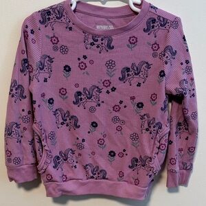 Purple Unicorn and Floral Sweatshirt
